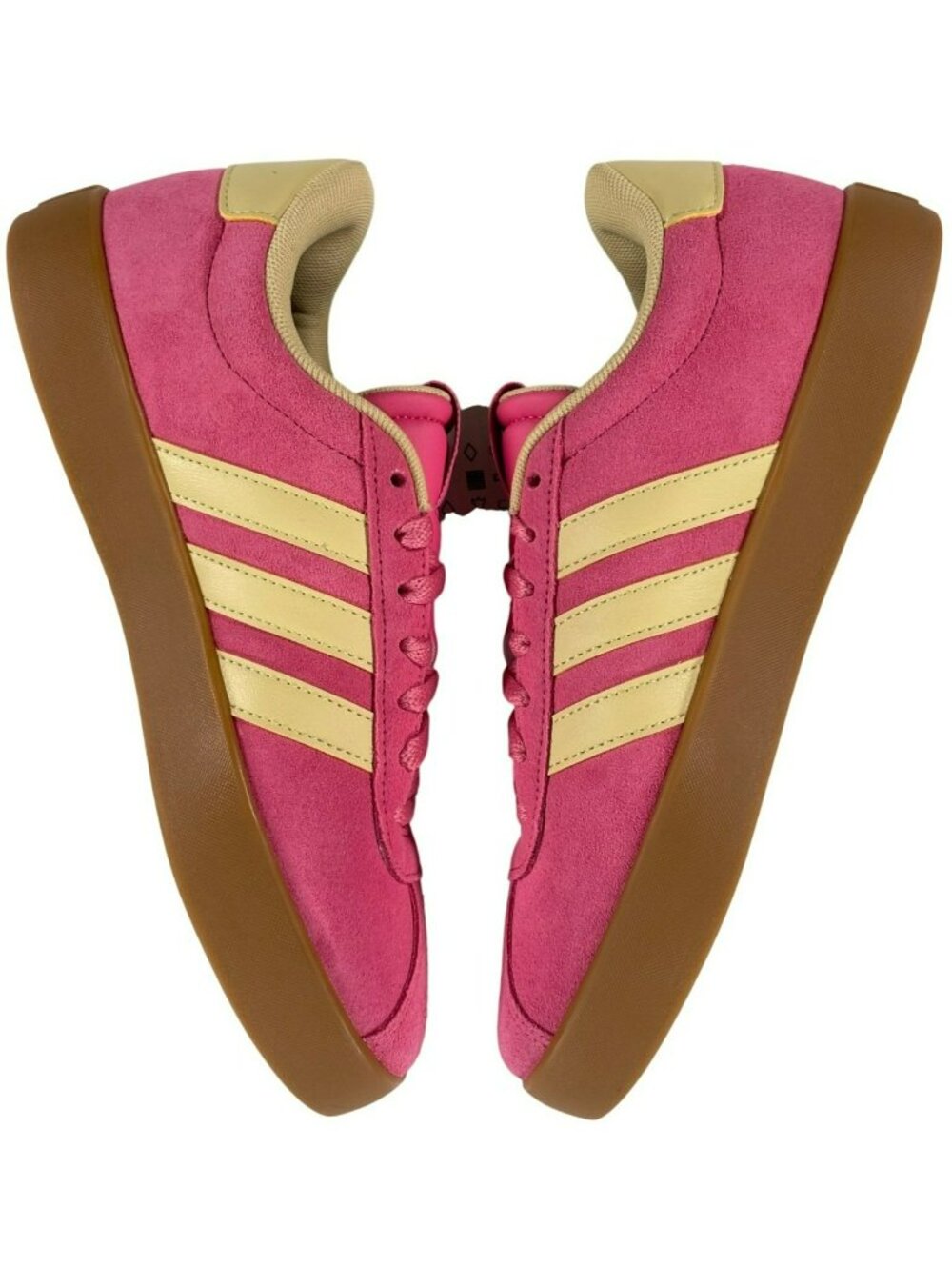Adidas VL Court 3.0 Shoes Pink & Yellow Athletic Suede Sneakers Women's Sz 9 NEW - Picture 4 of 13